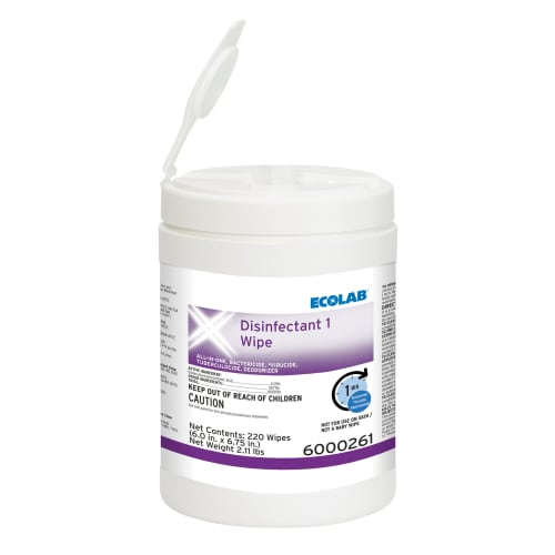 Ecolab® Disinfectant 1 Wipes, #6000261